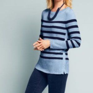 Talbots Blue & Navy Striped Sweater M